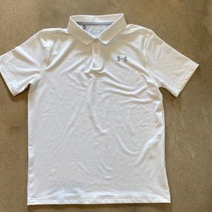 Boys Under Armour White Polo